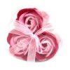 Lot de 3 boîtes à savon en forme de cœur - Roses roses