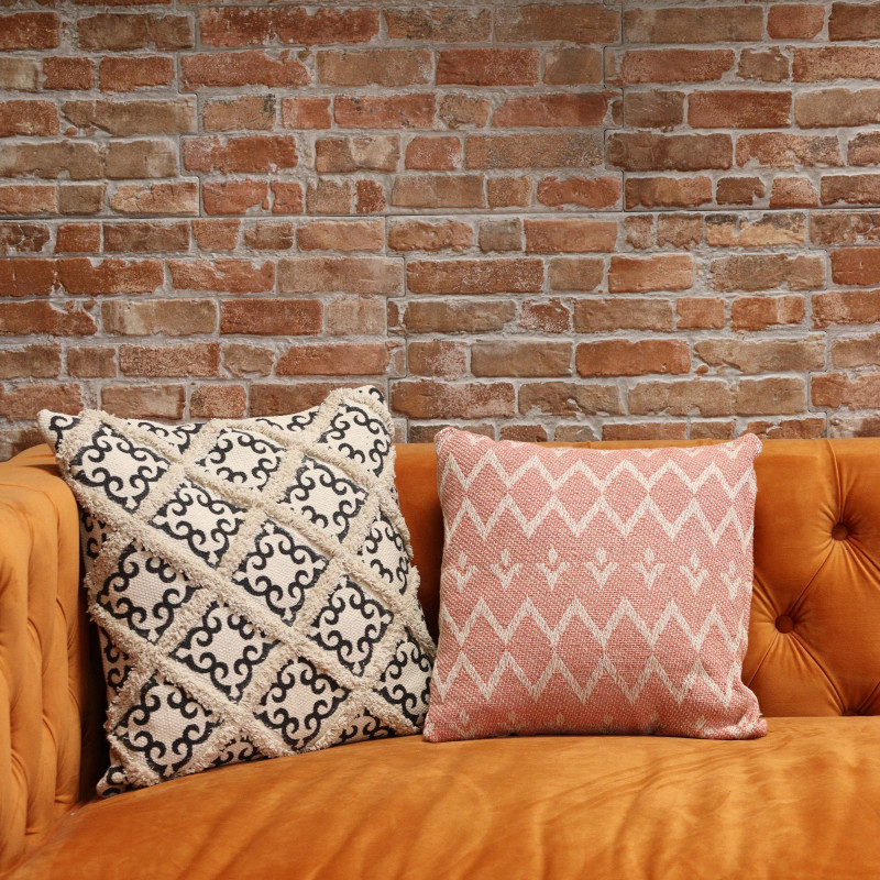 Housse de coussin classique - Carrés Gris - 40x40cm