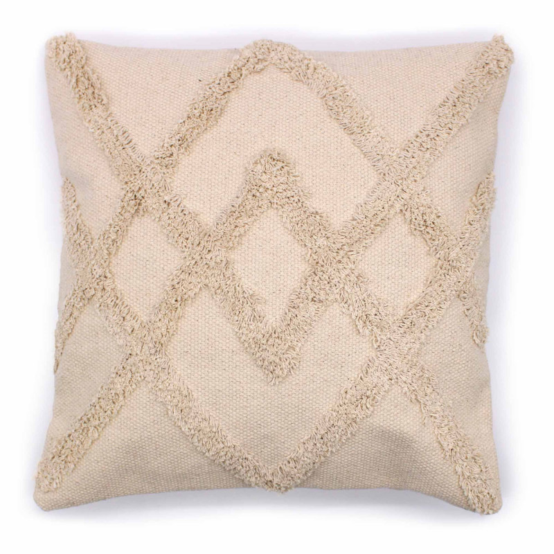 Housse de coussin classique - Crème Lux Criss-Cross - 45x45cm