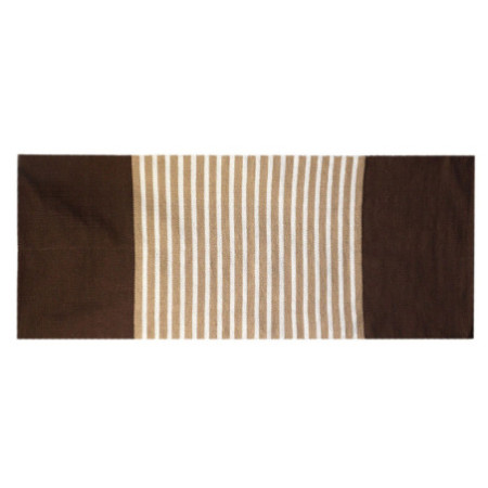 Tapis indien en coton - 70x170cm - Marron foncé / Beige