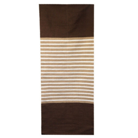 Tapis indien en coton - 70x170cm - Marron foncé / Beige
