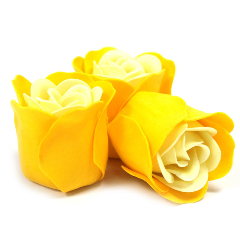 Coffret 3 savons en forme de cœur - Roses printanières