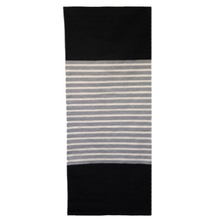 Tapis indien en coton - 70x170cm - Noir/Gris