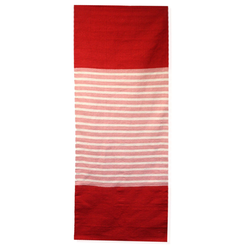 Tapis indien en coton - 70x170cm - Rouge/Rose