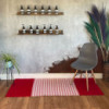 Tapis indien en coton - 70x170cm - Rouge/Rose