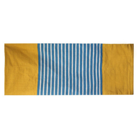 Tapis indien en coton - 70x170cm - Jaune/Bleu