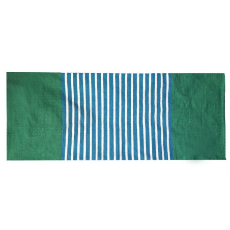 Tapis indien en coton - 70x170cm - Bleu/Vert