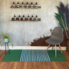 Tapis indien en coton - 70x170cm - Bleu/Vert