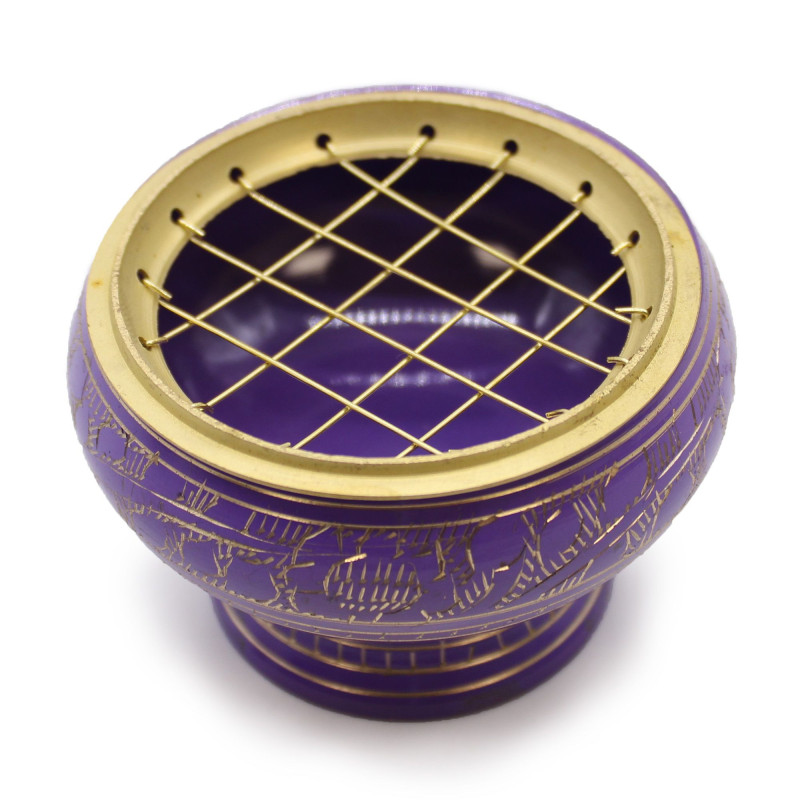 Grand pot d'encens au charbon de bois Chakra - Couronne