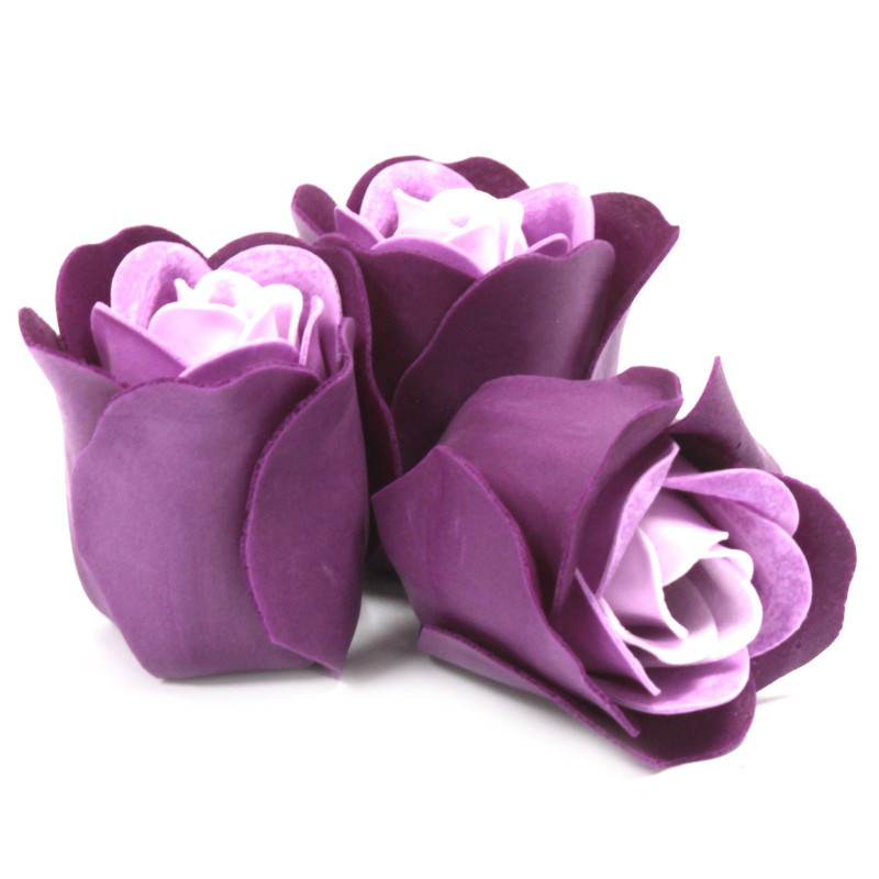 Coffret 3 savons en forme de cœur - Roses lavande