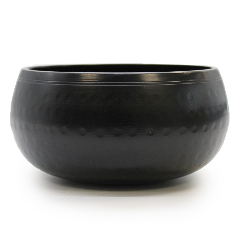 Bol battu noir moyen - 15 cm