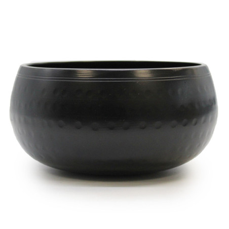 Bol battu noir moyen - 15 cm