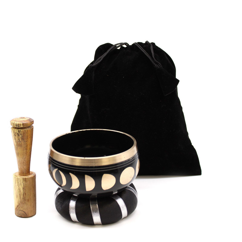 Ensemble de bols chantants phases de la lune - Noir 10,7 cm