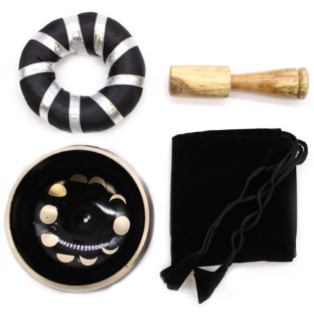 Ensemble de bols chantants phases de la lune - Noir 10,7 cm