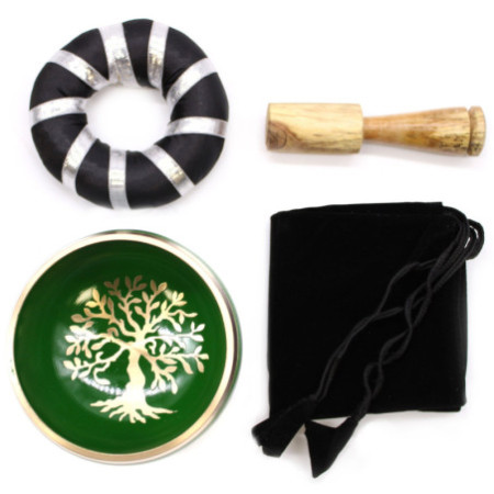 Ensemble de bols chantants Arbre de vie - Vert 10,7 cm