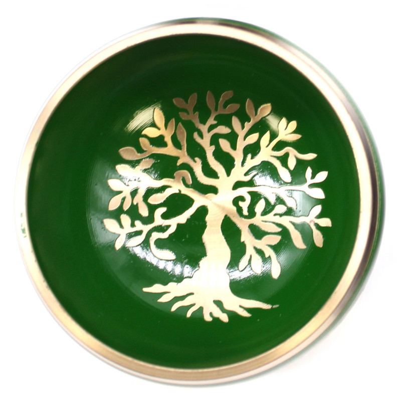 Ensemble de bols chantants Arbre de vie - Vert 10,7 cm