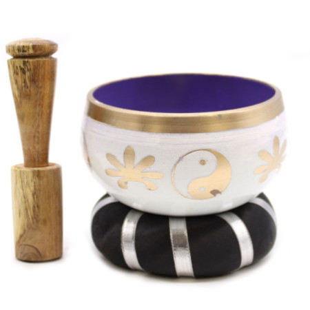 Ensemble de bols chantants Yin et Yang - Blanc/Violet 10,7 cm