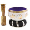 Ensemble de bols chantants Yin et Yang - Blanc/Violet 10,7 cm