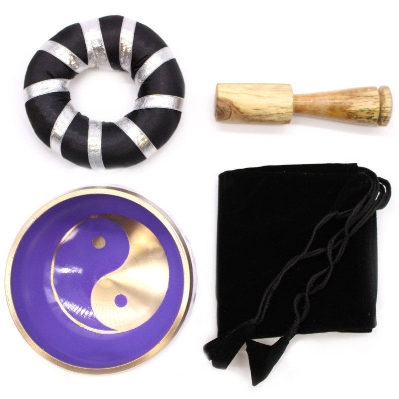 Ensemble de bols chantants Yin et Yang - Blanc/Violet 10,7 cm