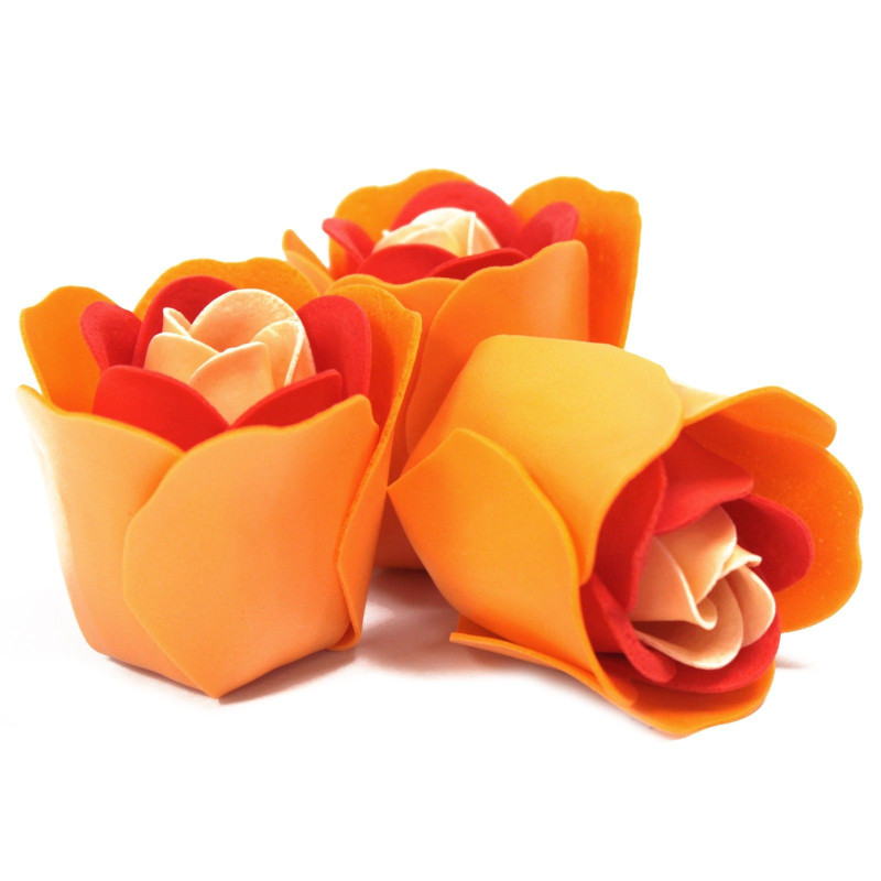 Coffret 3 savons en forme de cœur - Roses pêche