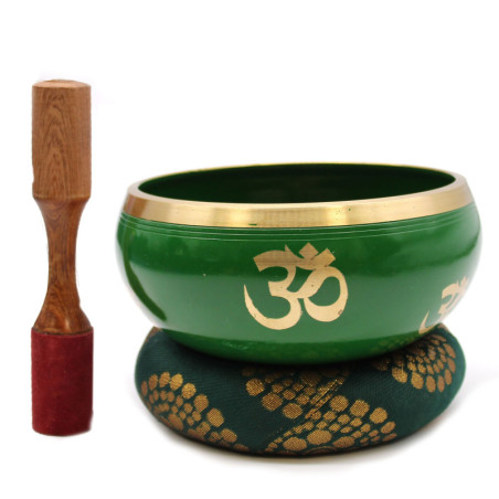Grand ensemble de bols chantants Arbre de vie - Vert 14 cm