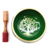Grand ensemble de bols chantants Arbre de vie - Vert 14 cm