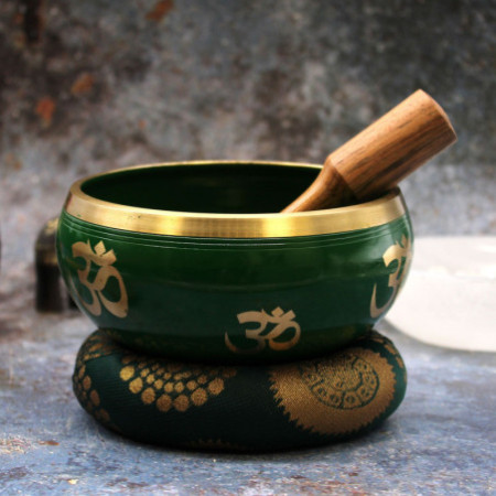 Grand ensemble de bols chantants Arbre de vie - Vert 14 cm