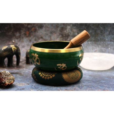 Grand ensemble de bols chantants Arbre de vie - Vert 14 cm