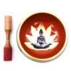 Grand ensemble de bols chantants Bouddha - Noir/Orange 14 cm