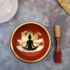 Grand ensemble de bols chantants Bouddha - Noir/Orange 14 cm