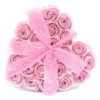 Coffret de 24 savons en forme de cœur - Roses roses