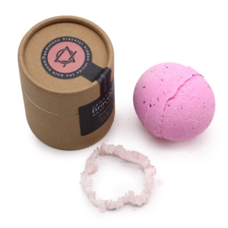 Bracelet en quartz rose et bombe de bain