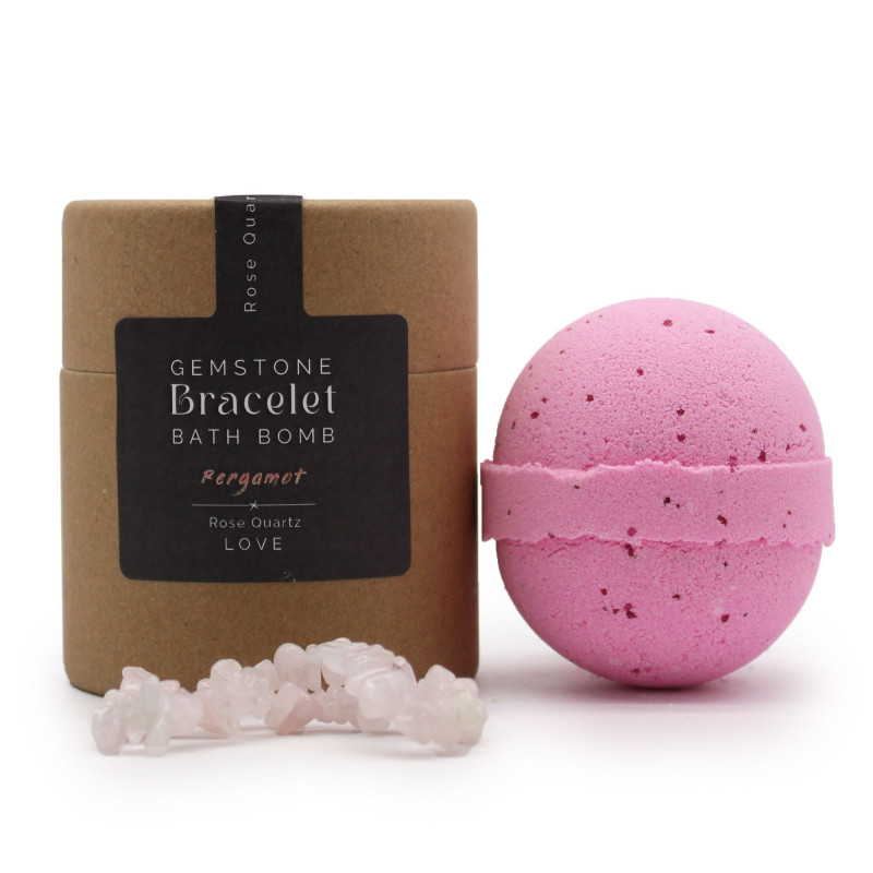 Bracelet en quartz rose et bombe de bain