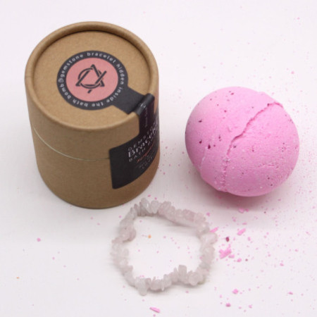 Bracelet en quartz rose et bombe de bain