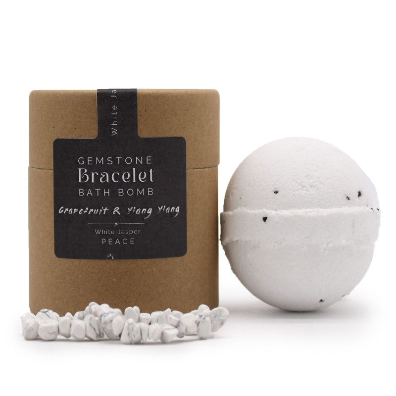 Bracelet en jaspe blanc et bombe de bain
