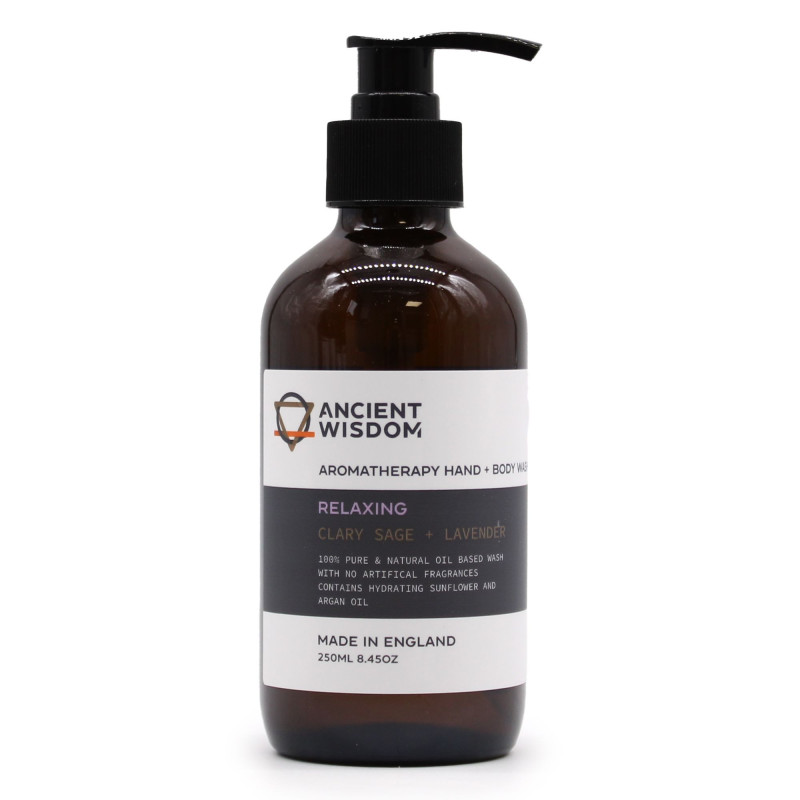 Gel douche mains et corps à la sauge sclarée et à la lavande 250 ml