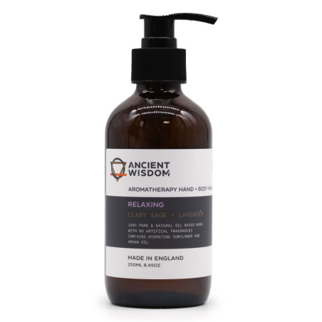 Gel douche mains et corps à la sauge sclarée et à la lavande 250 ml