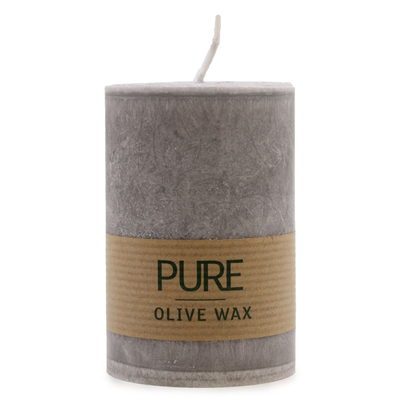 Bougie en cire d'olive pure 90 x 60 - Gris