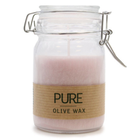 Bougie en pot en cire d'olive pure 120 x 70 cm - Rose antique