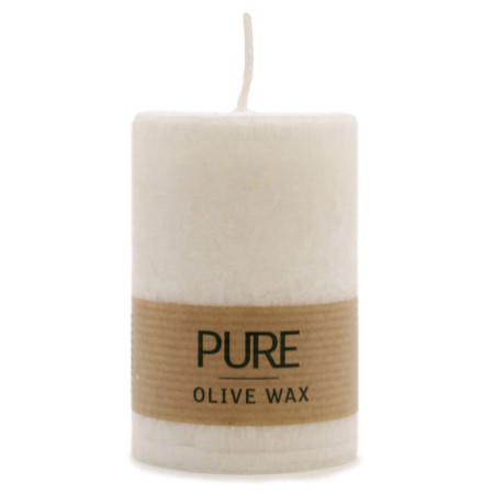Bougie en cire d'olive pure 90 x 60 - Blanche