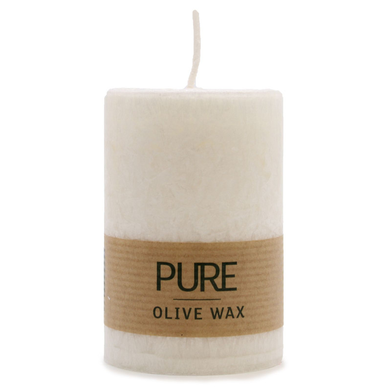 Bougie en cire d'olive pure 90 x 60 - Blanche