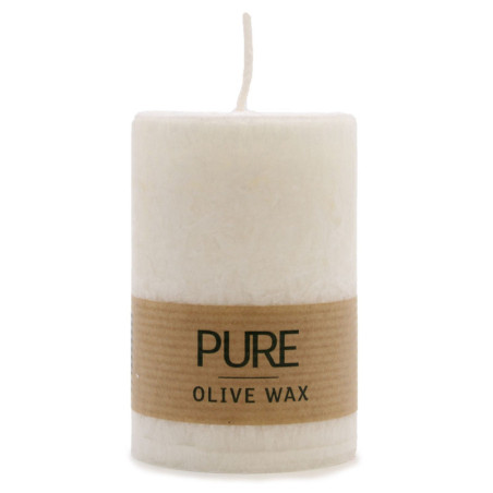 Bougie en cire d'olive pure 90 x 60 - Blanche