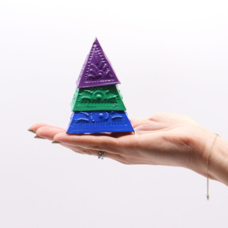 Ensemble de moules à poudre d'encens - Bleu vert violet