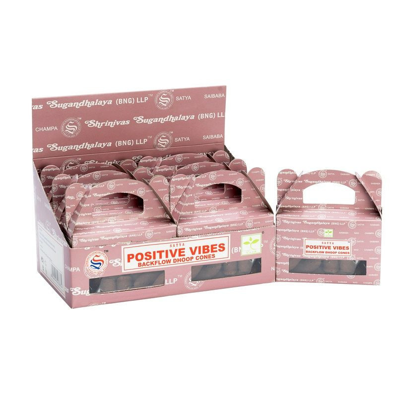 Boîte de cônes Satya Positive Vibes Backflow Dhoop
