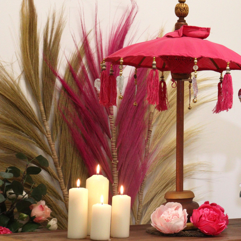 Parasol Bali Home Decor - Coton - Rose - 40 cm