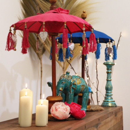 Parasol Bali Home Decor - Coton - Rose - 40 cm