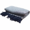 Plaids Boho Comfort - Zigzag bleu marine