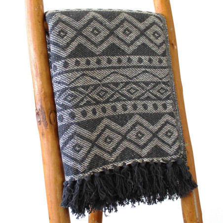 Plaids Boho Comfort - Motif géométrique gris