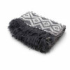 Plaids Boho Comfort - Motif géométrique gris