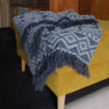 Plaids Boho Comfort - Motif géométrique gris